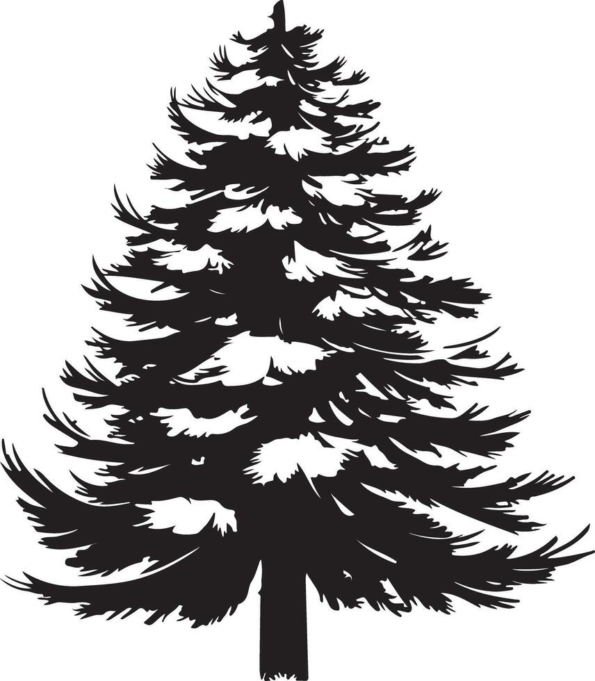 Christmas tree silhouette art with white background vector