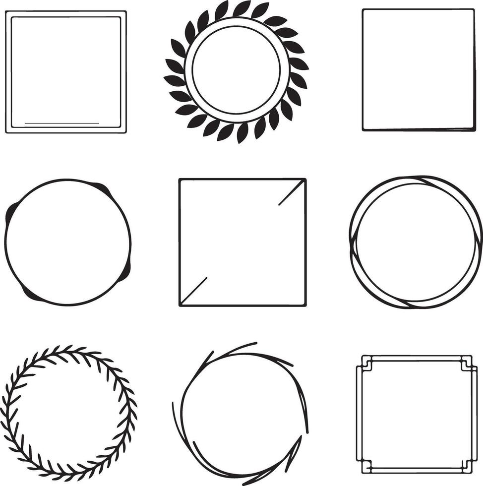 silhouette frames for photos and content with white background vector