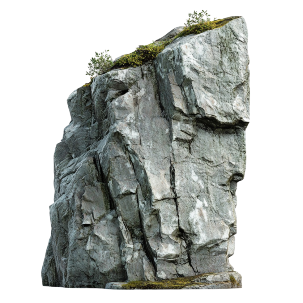Rock with Moss on Transparent background AI-Generative png
