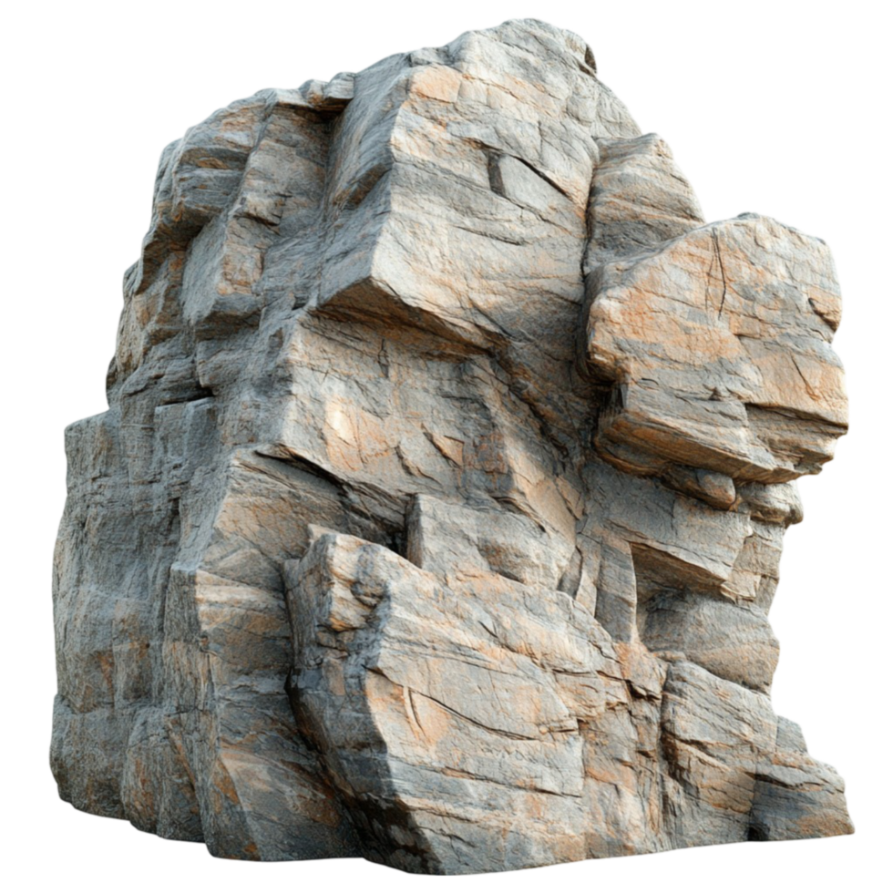 3D Rock Texture on Transparent background AI-Generative png