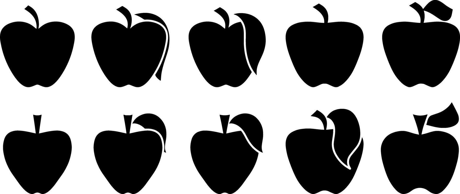 Doodle apple Food fruit Hand drawn stencil art vector