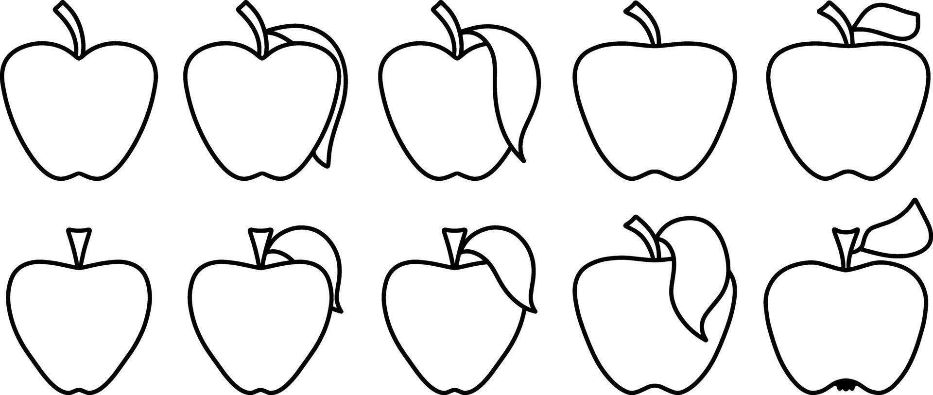 Doodle apple Food fruit Hand drawn art vector