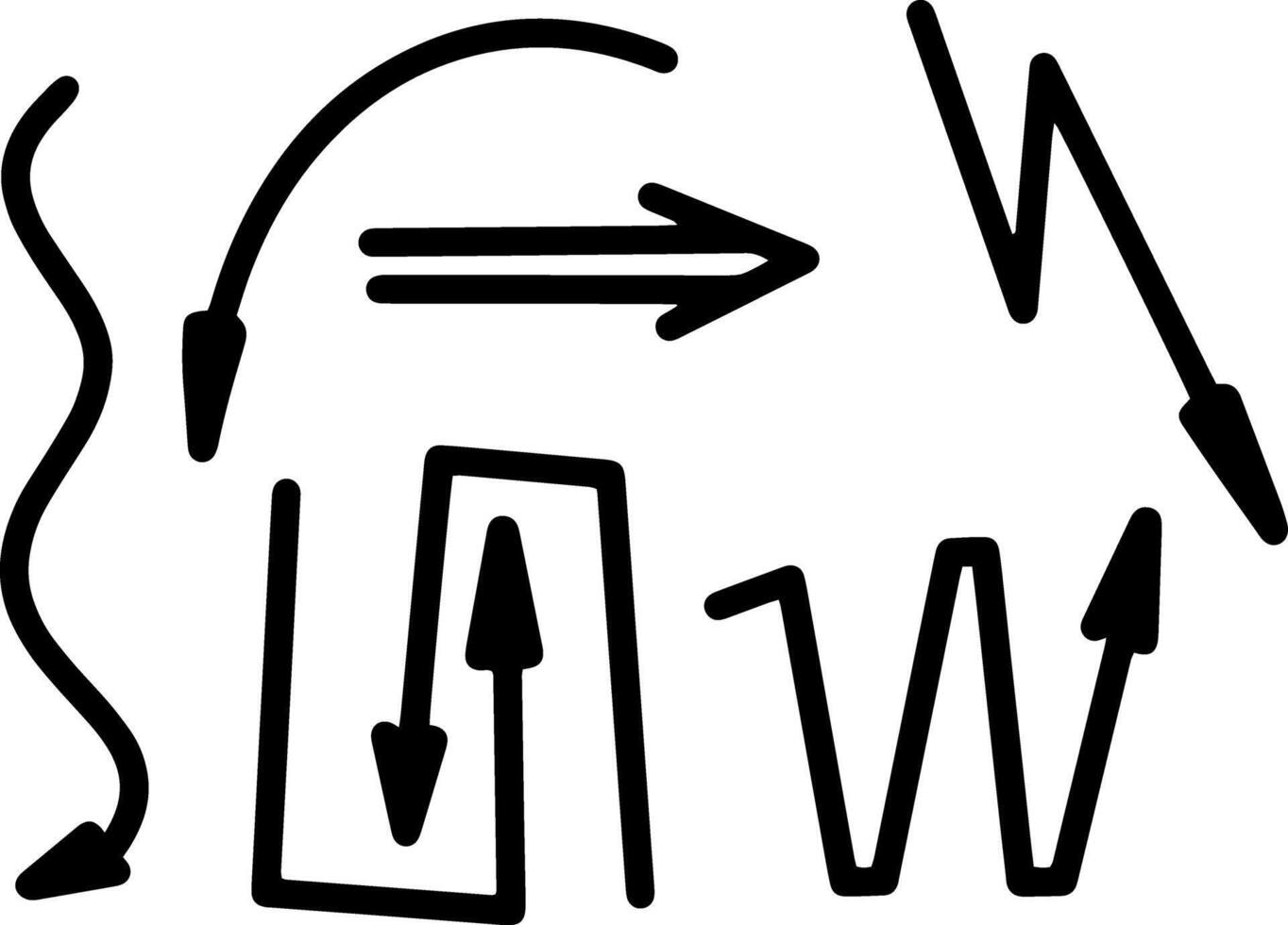 Doodle arrow clipart Hand drawn line vector