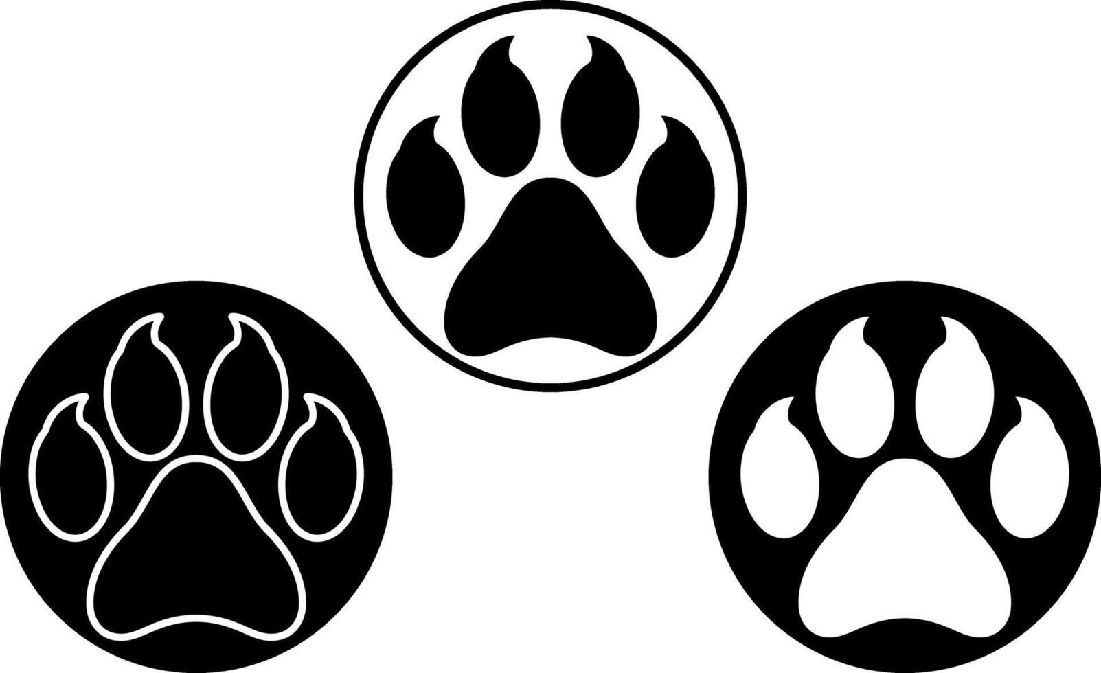 Silhouette dog Paw print icon vector