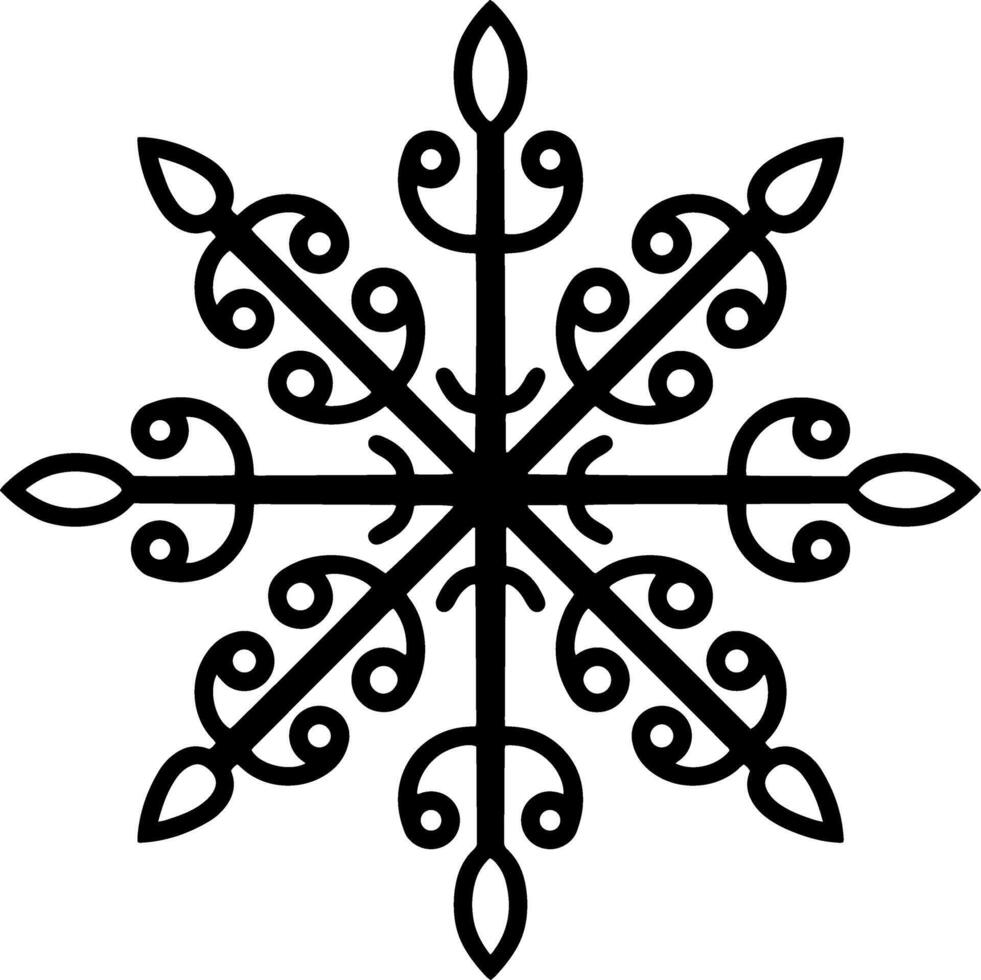 Snowflake icon Christmas emblem Xmas design vector