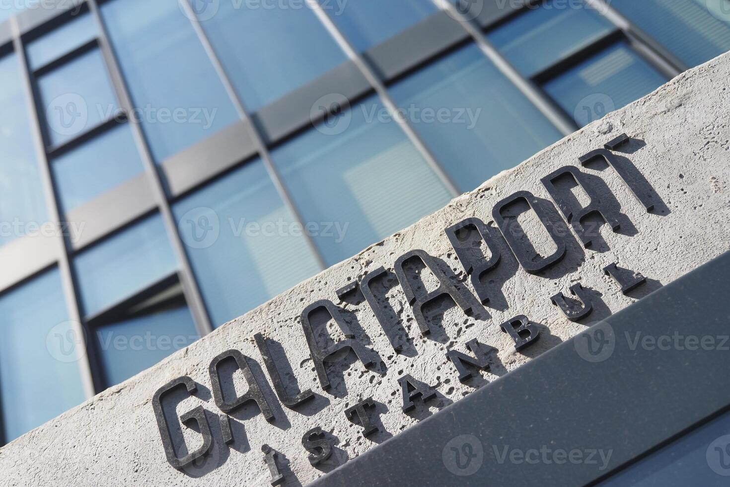 Galataport text and glass building on background photo