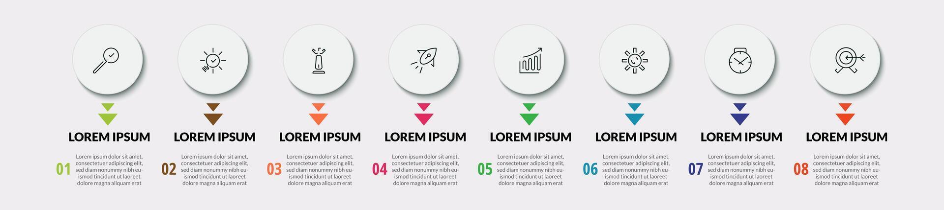 Infographic design business template with icons and 8 options or steps. square design or diagram vector