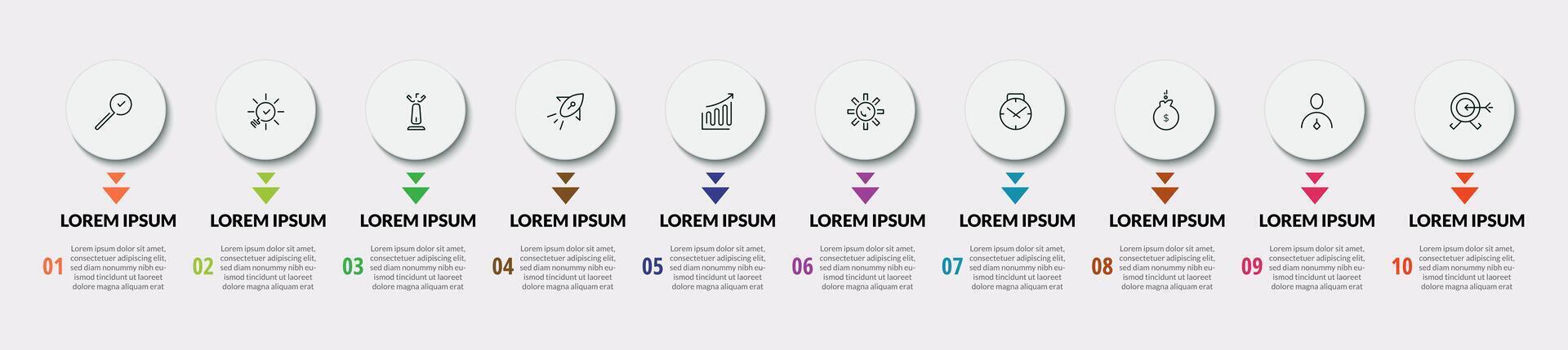 Infographic design business template with icons and 10 options or steps. square design or diagram vector