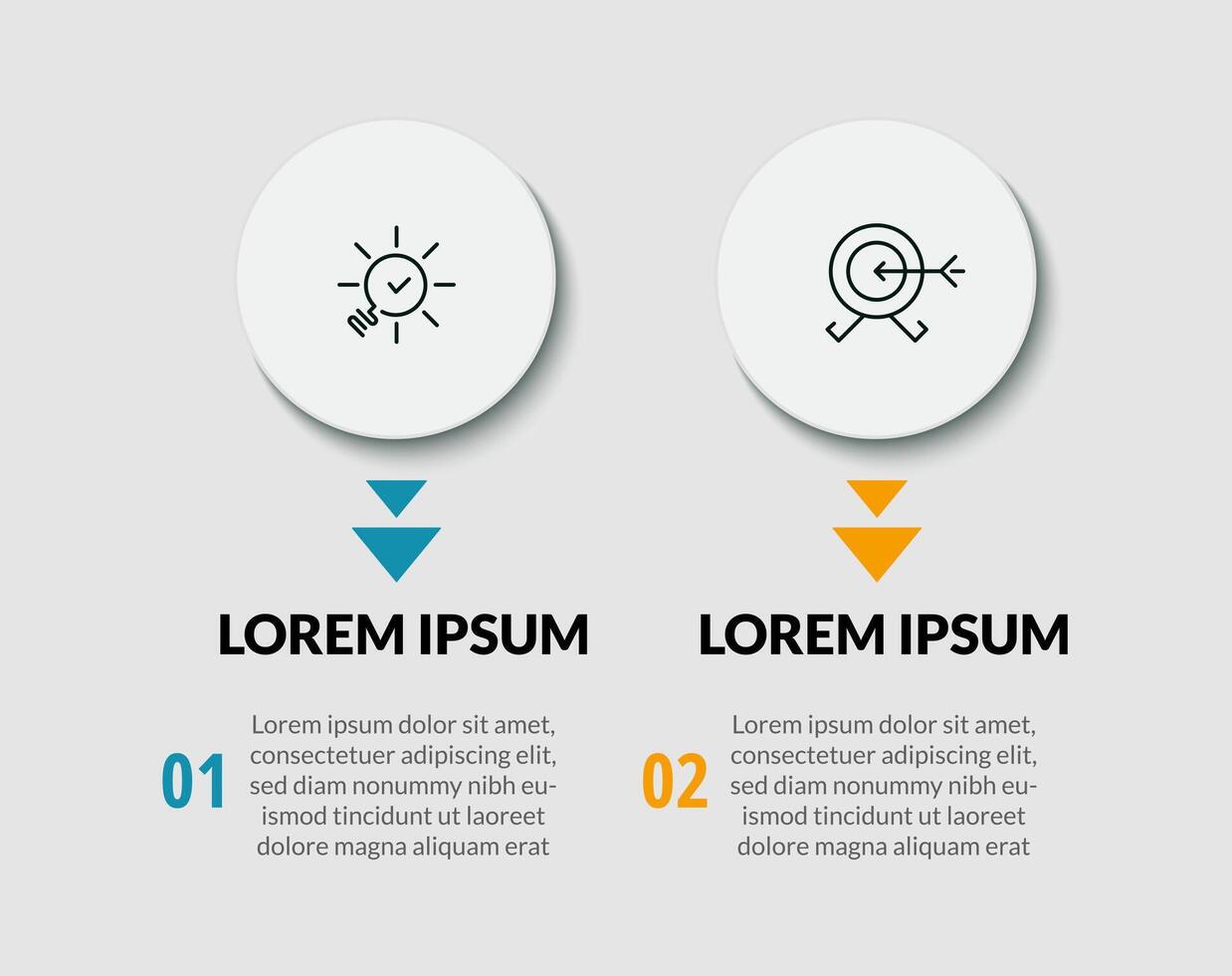 Infographic design business template with icons and 2 options or steps. square design or diagram vector