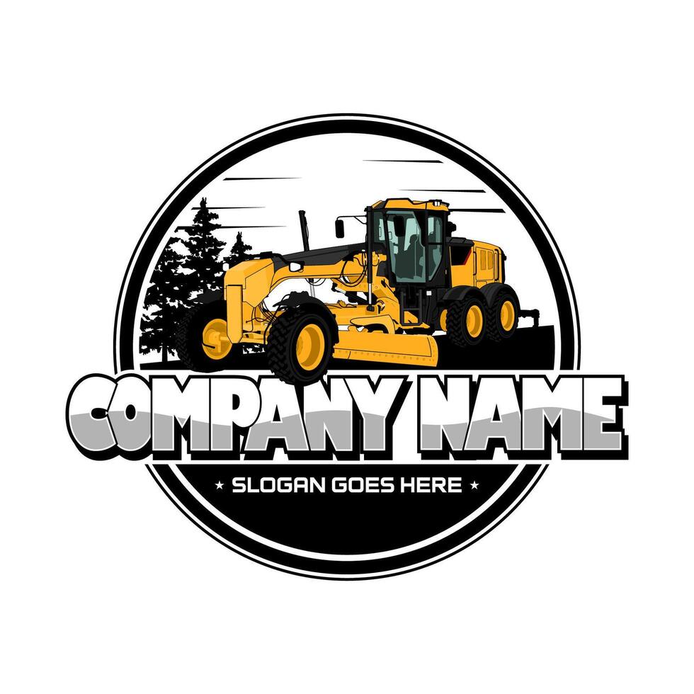 Road Motor grader Heavy equipment vehicle on white background vector