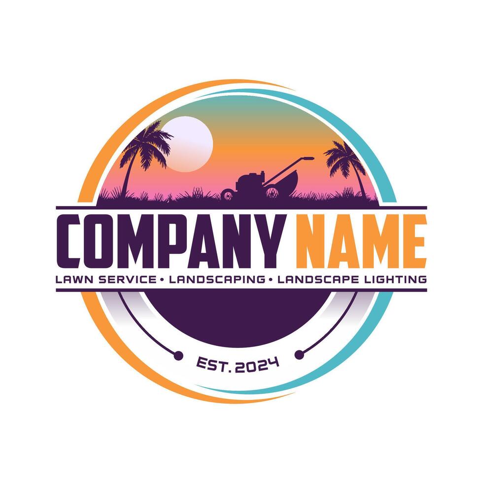 lawn care logo design creative idea design inspiration vector