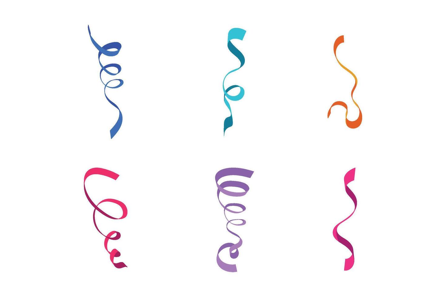 Colorful confetti and serpentine ribbons vector