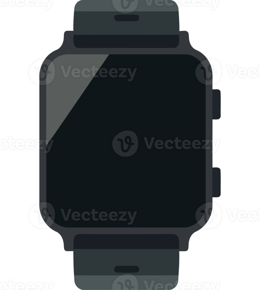 A black watch with a black band on it png
