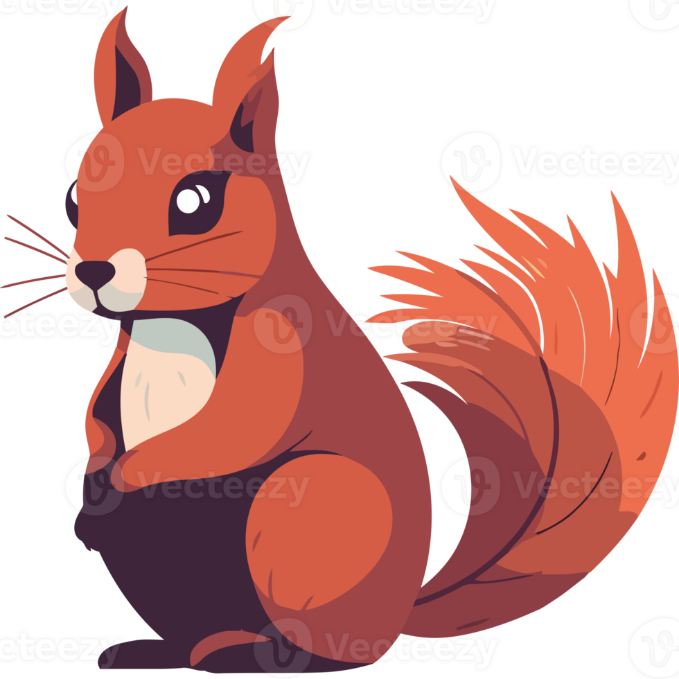 A cartoon squirrel sitting on its hind legs png