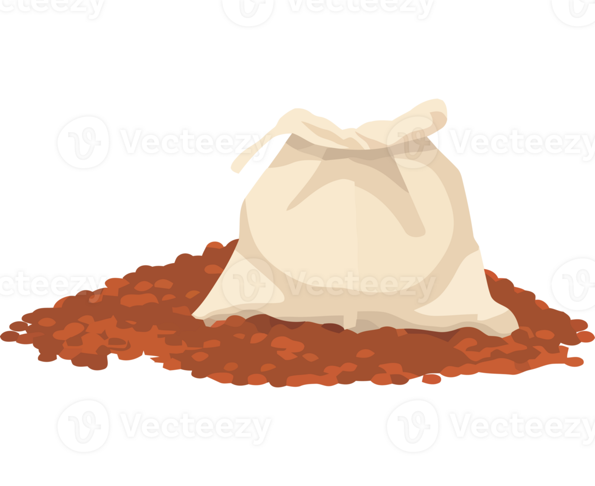 A bag of dirt with a white bag on top png