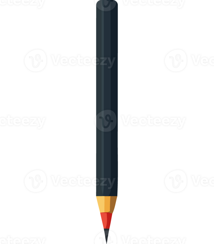 A black and red pencil with a red tip png