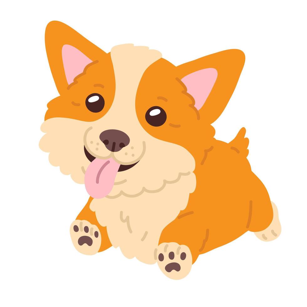 doodle corgi puppy vector