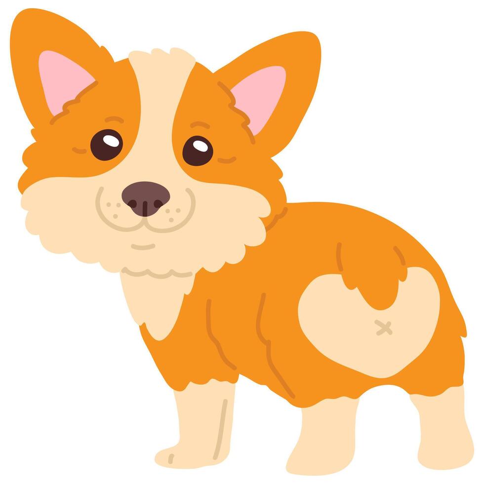 doodle corgi puppy vector
