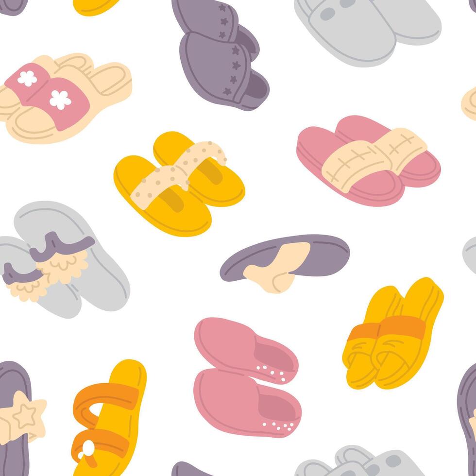 seamless background pattern with slippers vector
