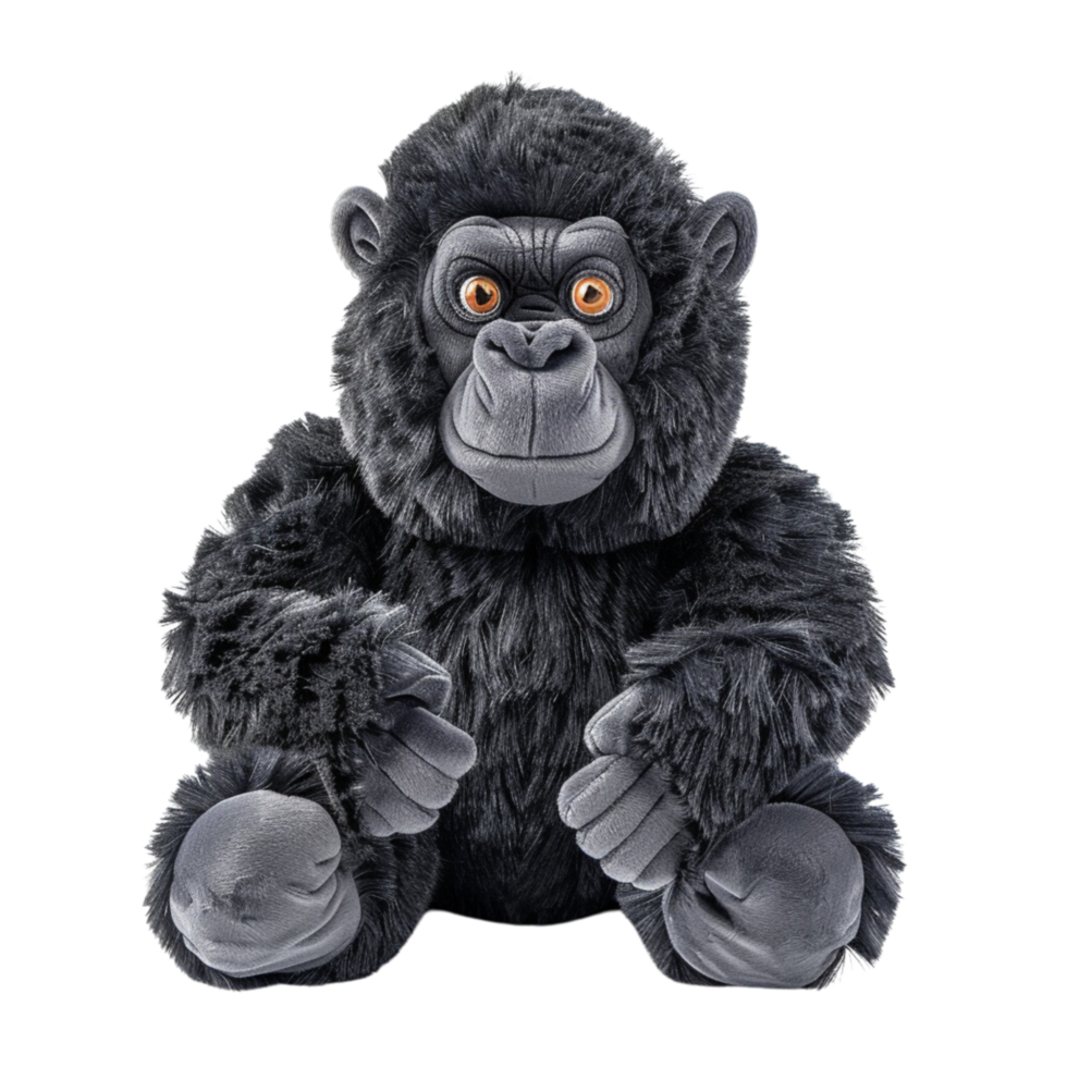 Cute gorilla toy front view isolated on transparent background png
