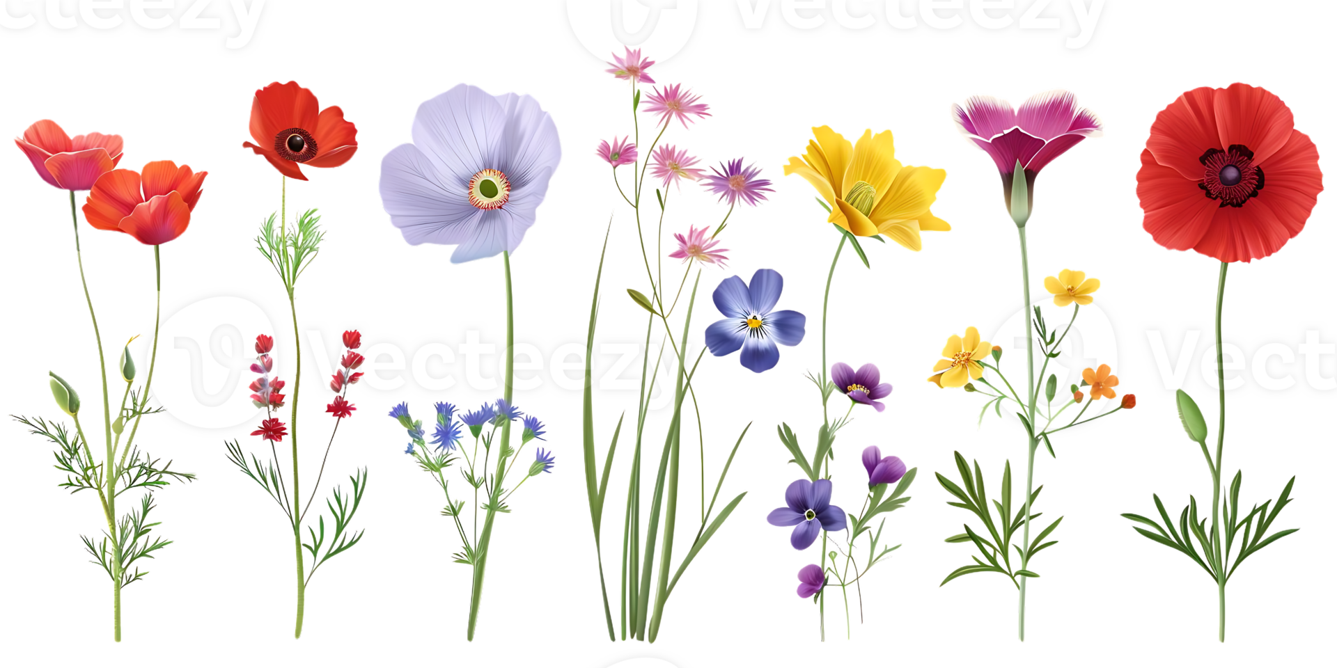 Vibrant Blooms with Transparent Background png