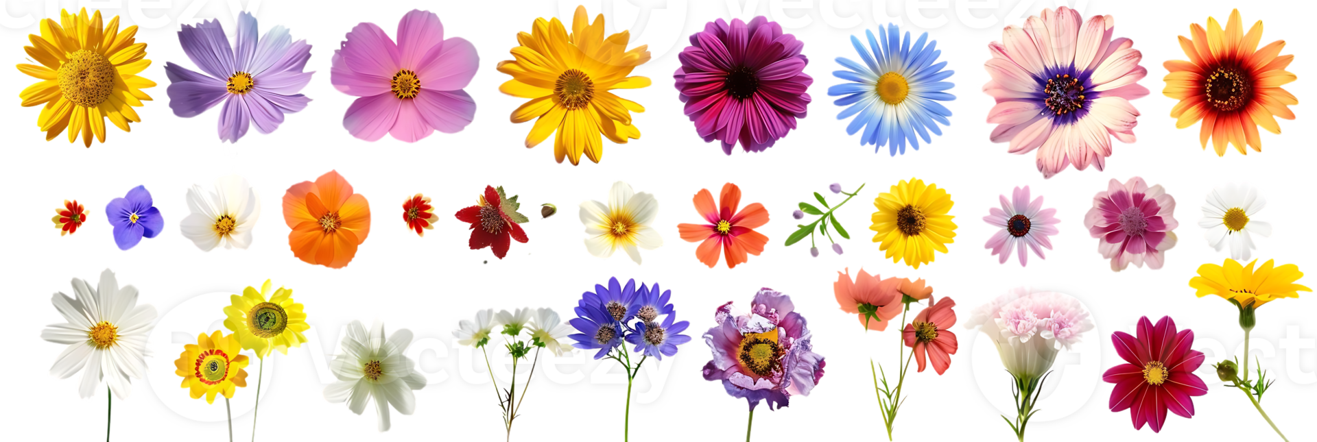 Vibrant Blooms with Transparent Background png