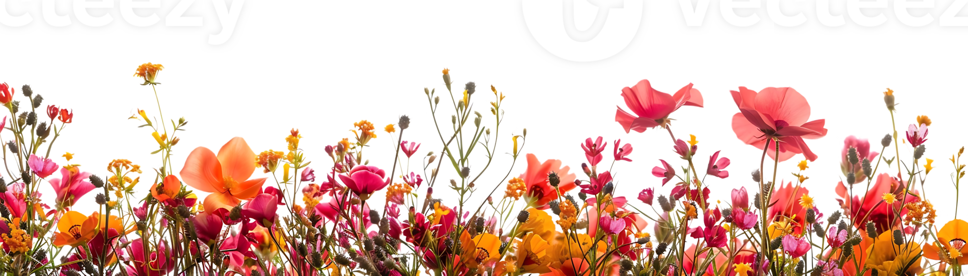A Vibrant Bouquet of Flowers with a Transparent Background png