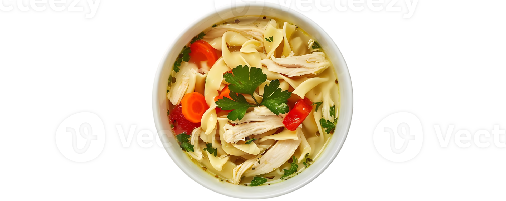 Chicken Noodle Soup with Transparent Background - A Delicious and Comforting Meal png