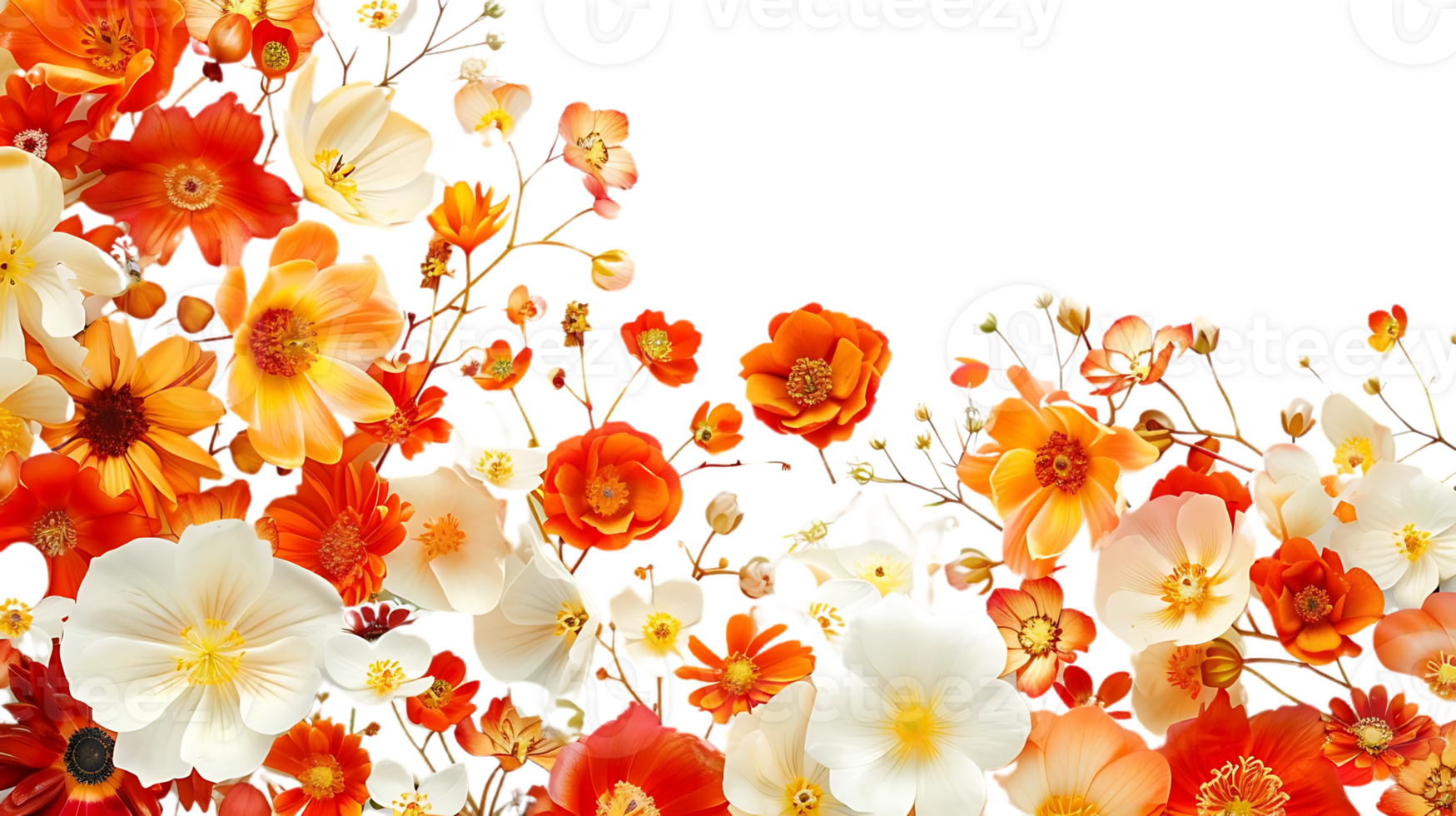 levendig oranje en wit bloemen bloeien tegen een transparant achtergrond png