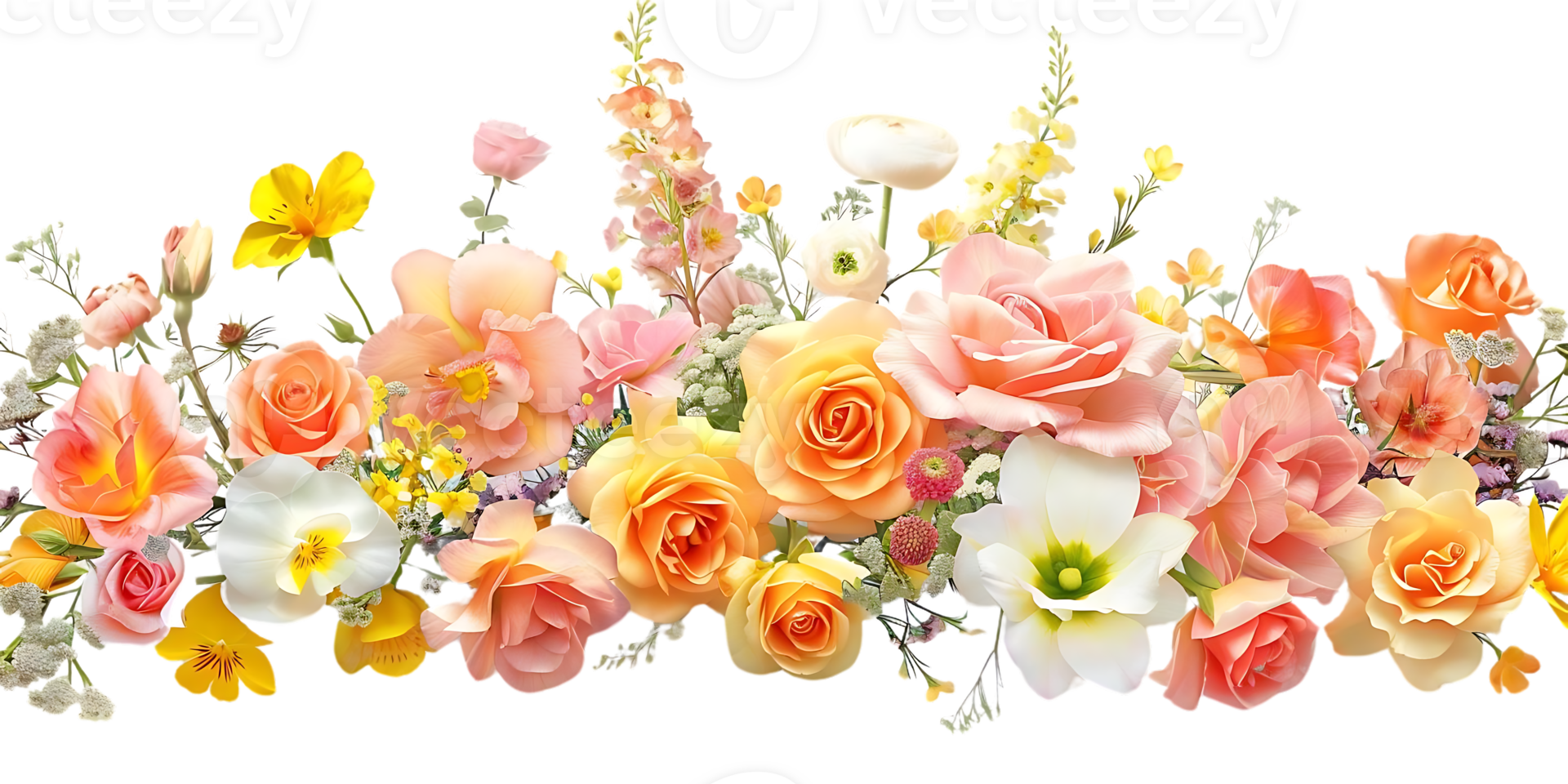 Beautiful Bouquet of Flowers with a Transparent Background png