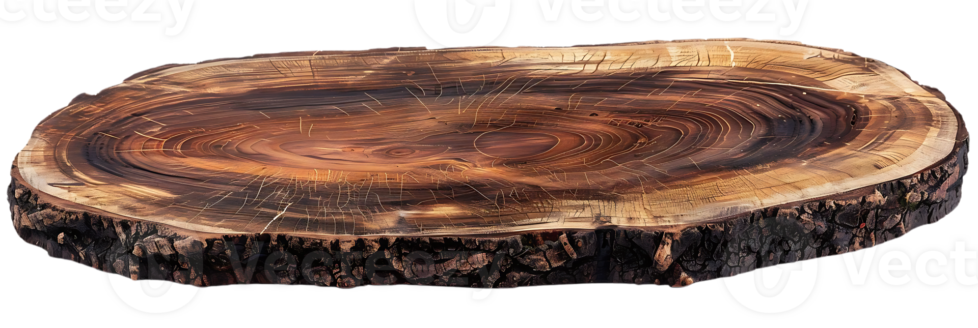 Natural Wooden Slab with Stunning Grain Patterns and a Transparent Background png