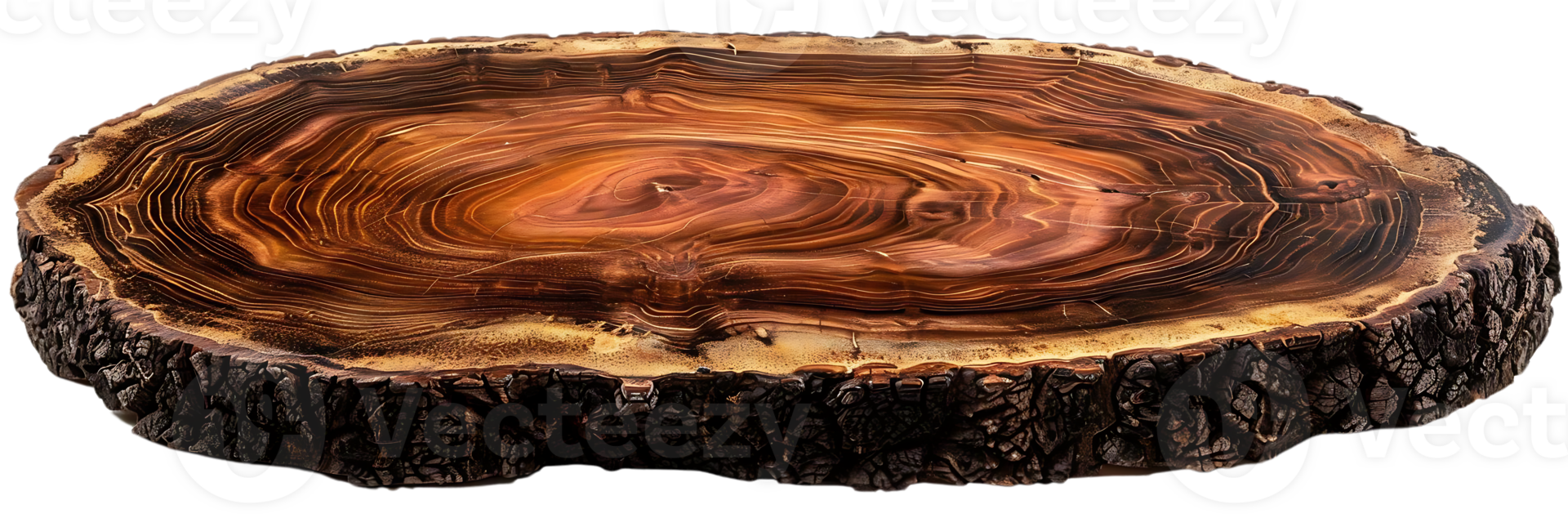 Natural Wood Slice with a Transparent Background, Perfect for Crafting and Design Projects png