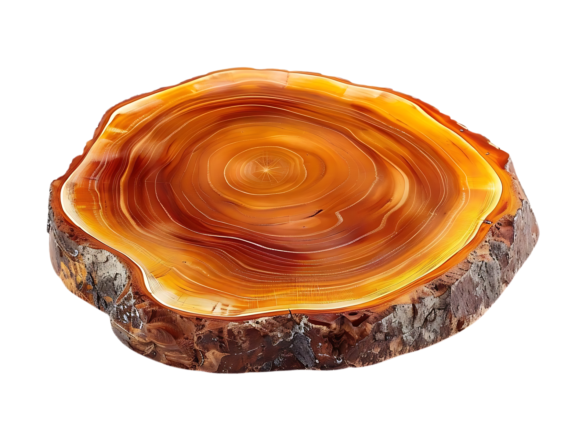 Polished Wooden Tree Slice with Transparent Background, A Detailed Look