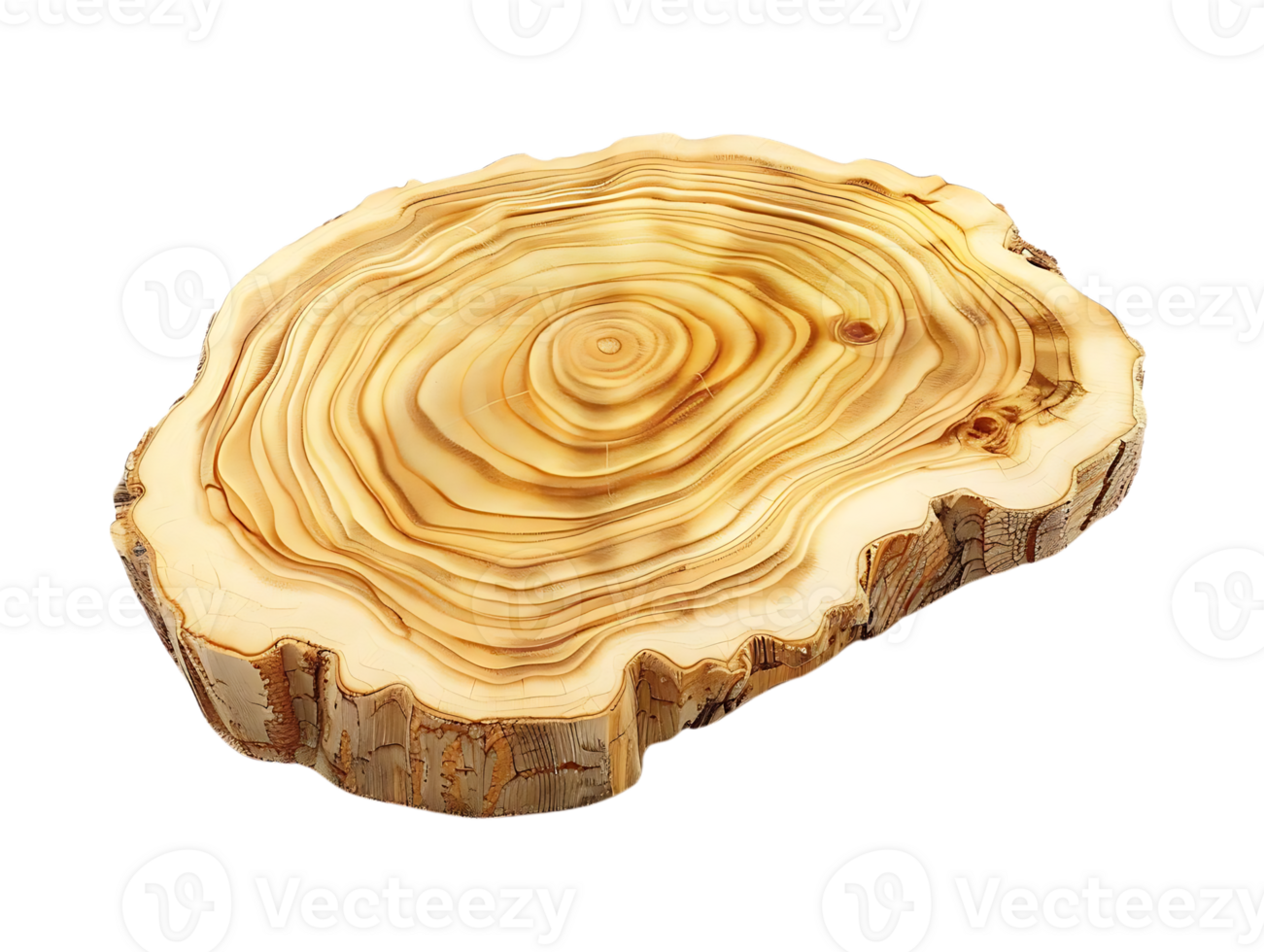 Natural Wooden Slice with Transparent Background, Ideal for Crafts and Decoration png