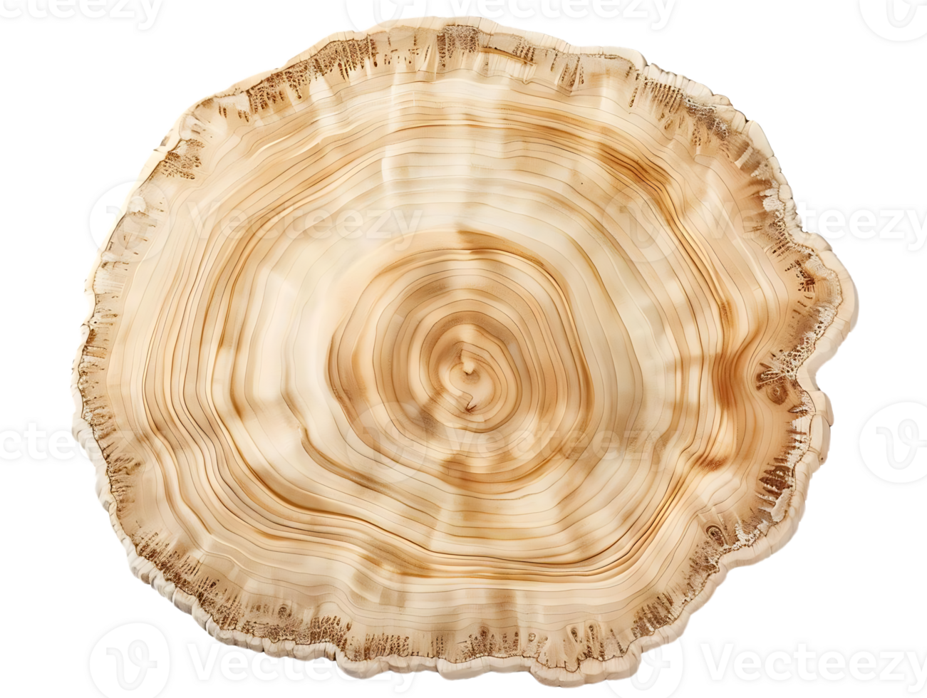 Wooden Tree Slice with a Transparent Background, Perfect for Design Projects and Crafts png