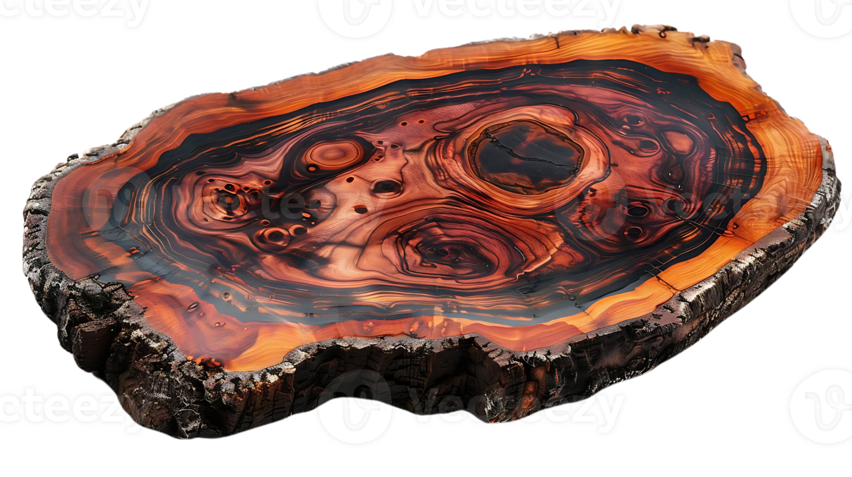 Stunning Wood Slice with Intricate Grain Patterns and a Transparent Background png