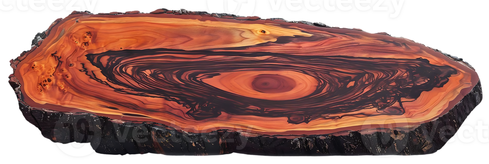 Stunning Redwood Tree Slice with Intricate Grain Patterns, Isolated on a Transparent Background png