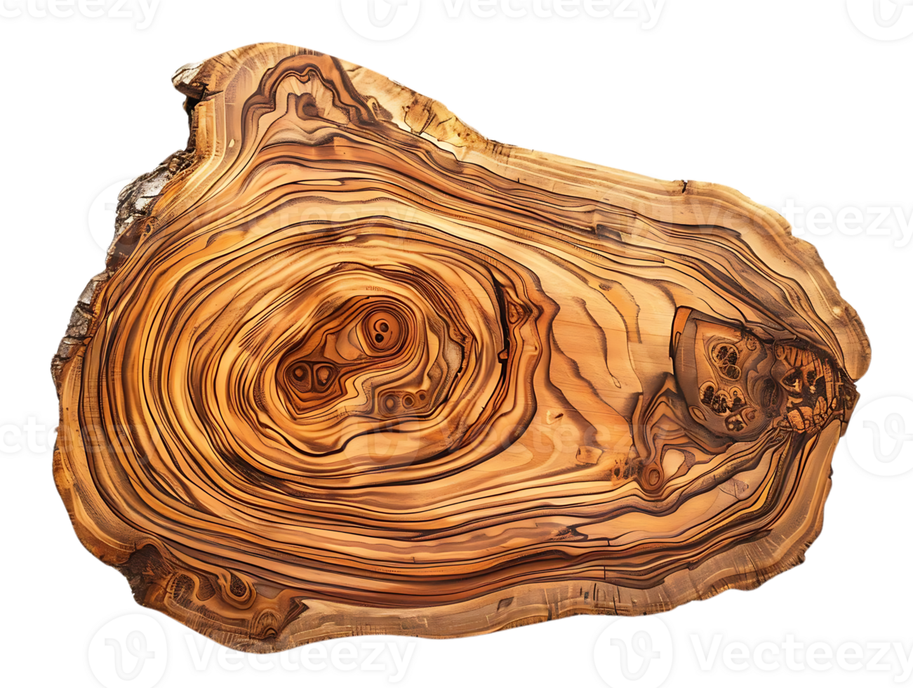Intricate Wood Grain Patterns Displayed in a Natural Cross Section of a
