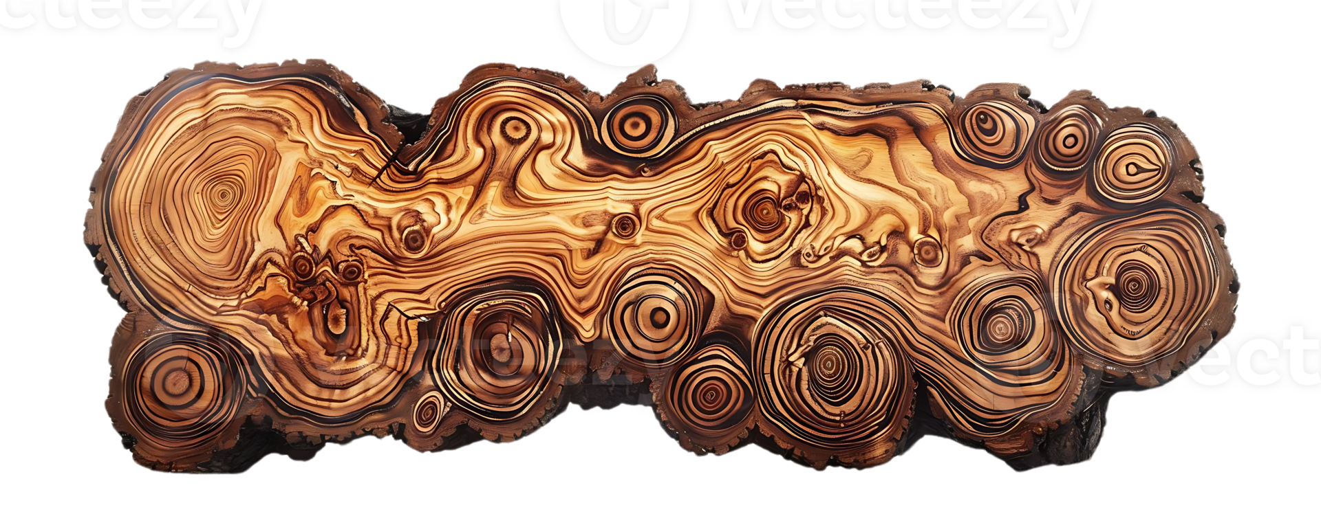 Intricate Wood Grain Patterns Displaying a Unique and Complex Circular Design with a Transparent Background png