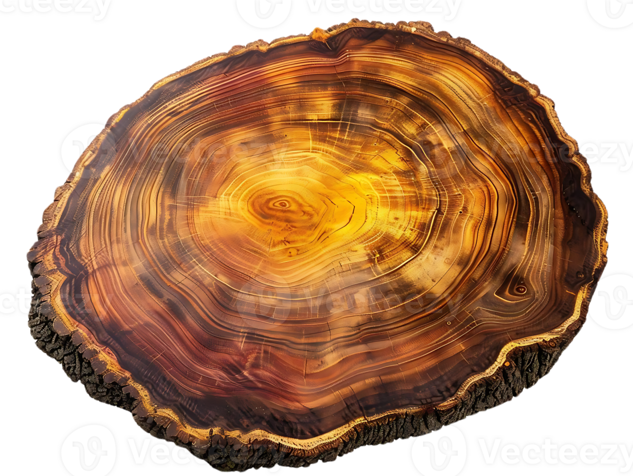 Tree Trunk Cross Section with Stunning Grain Patterns,  Exposing a Natural Work of Art, Ideal for Crafts and Home Decor png