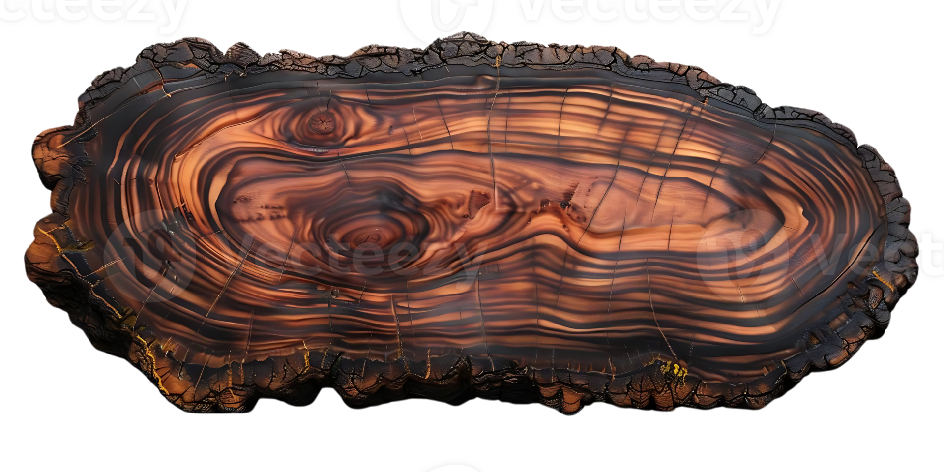 Intricate Wood Grain Patterns with a Transparent Background, Revealing Natural Beauty and Texture in a Unique Cross-Section of a Tree png