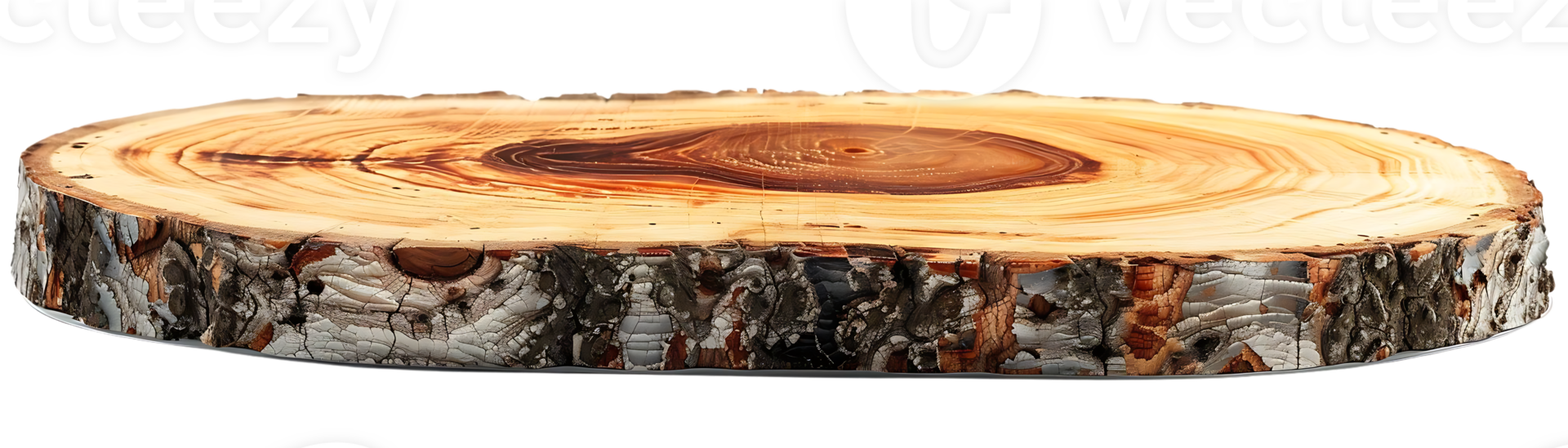 Rustic Wooden Slice with Transparent Background, Perfect for Crafting and DIY Projects, Natural Wood Texture, Wood Slice with Bark, Tree Bark Design, Natural Wood Element, Organic Material, Round Wood Slice, Wooden Disk, Wood Cross Section, Isolated Woode png