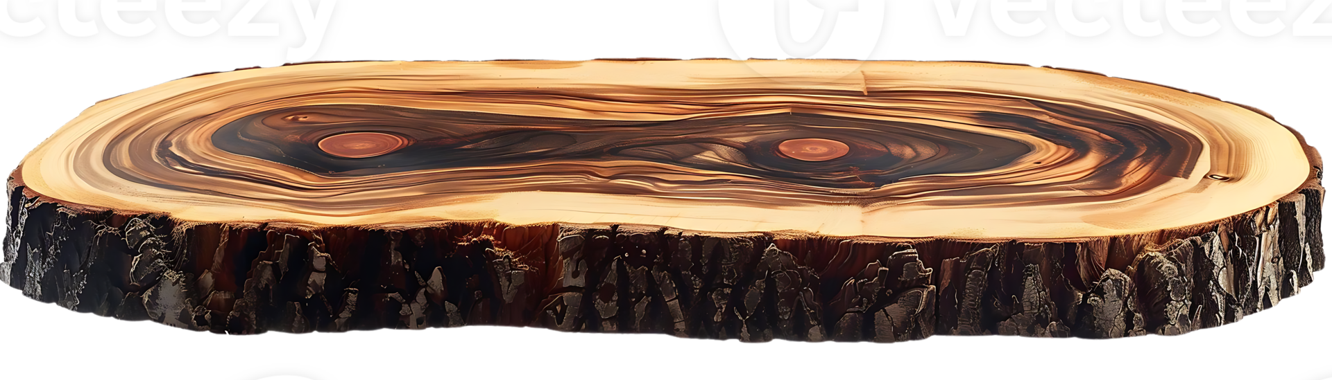 Natural Wood Slab with Unique Grain Patterns and Transparent Background png