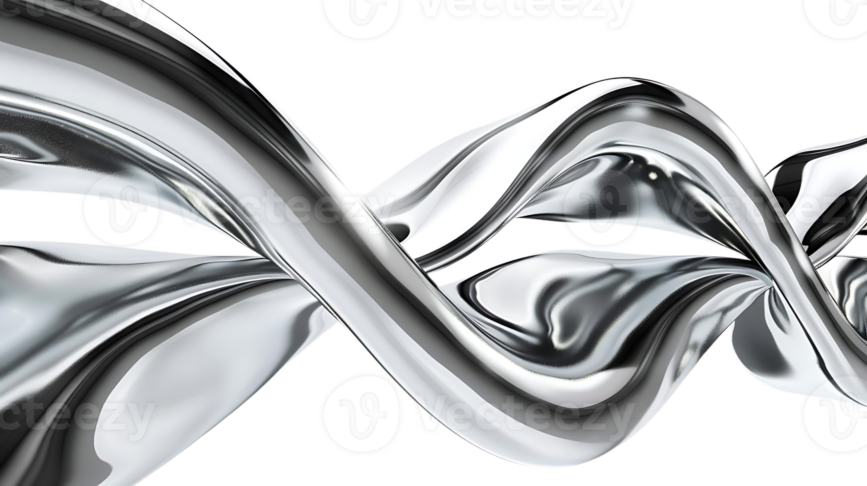 Silver Liquid Waves Flowing, Abstract Background with Transparent Texture png