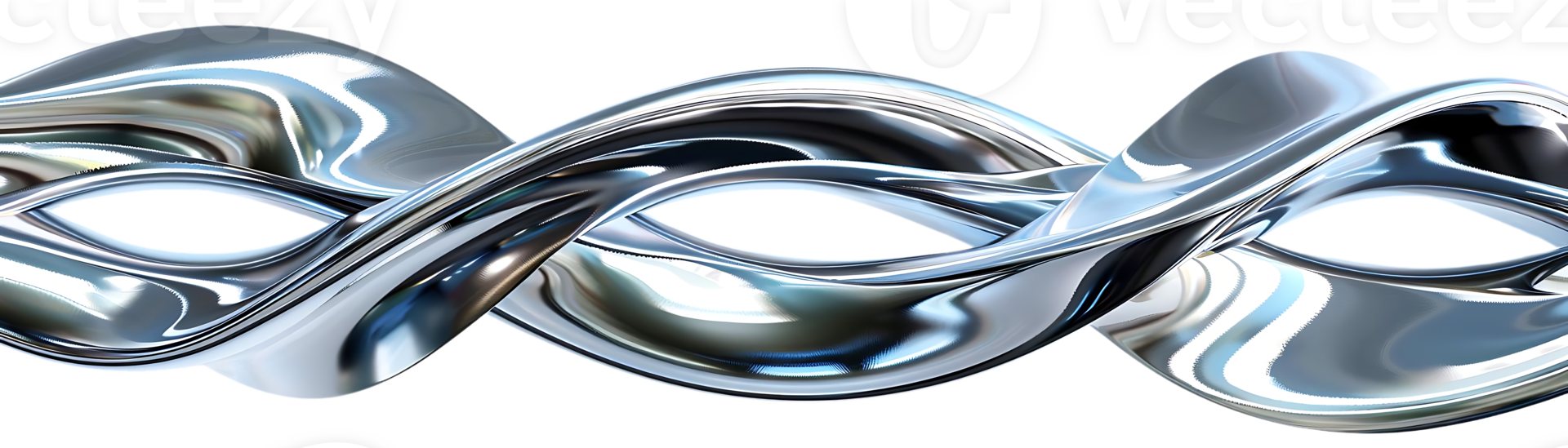 Metallic Curves Flowing Through Space with a Transparent Background png