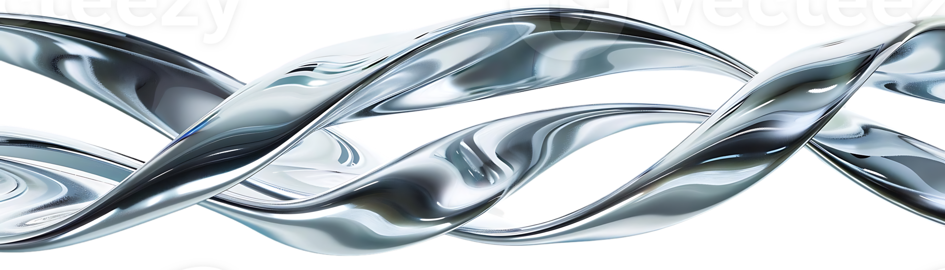 Silber metallisch Flüssigkeit Formen ein wirbelnd abstrakt Design mit ein transparent Hintergrund png
