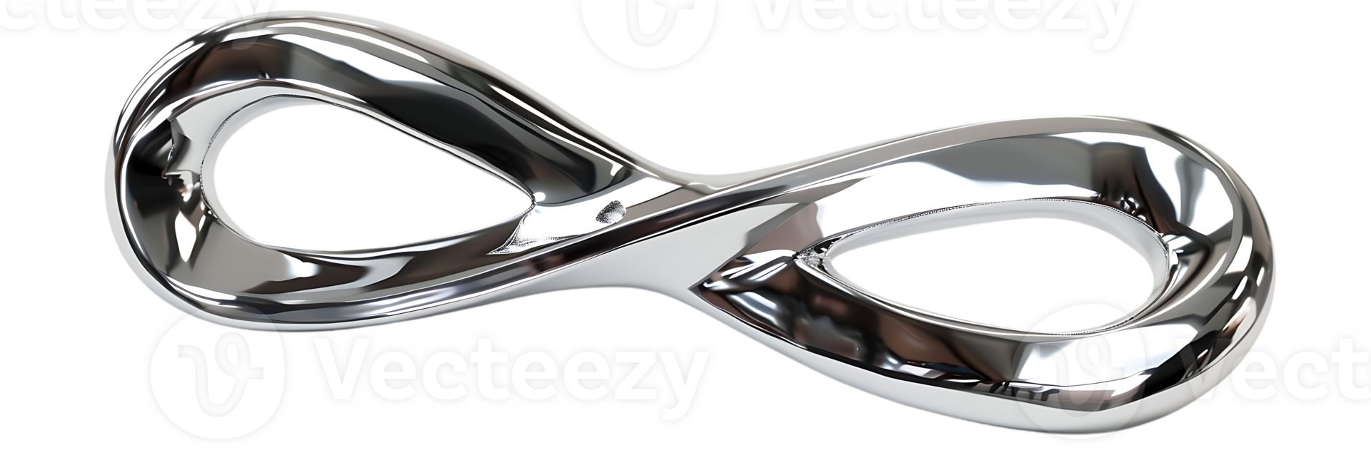 Shiny Chrome Infinity Symbol with Transparent Background, Perfect for Design Projects and Creative Concepts png