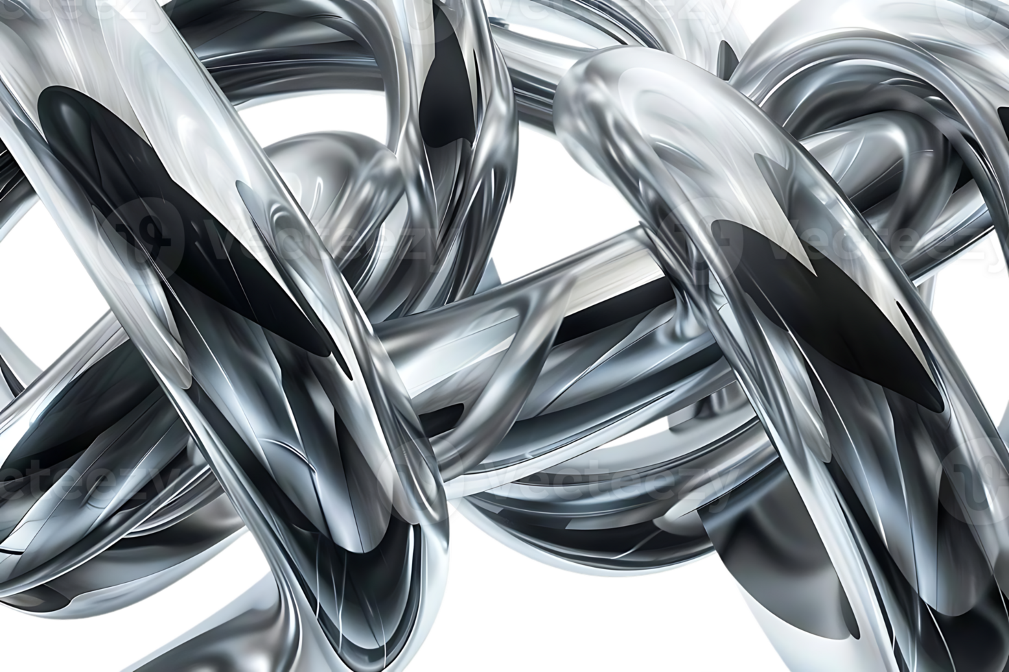 astratto metallico tubi intrecciare, la creazione di un' visivamente sbalorditivo e complesso composizione con un' trasparente sfondo png