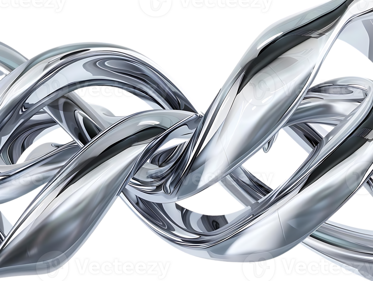 Abstract Silver Swirls with a Transparent Background png
