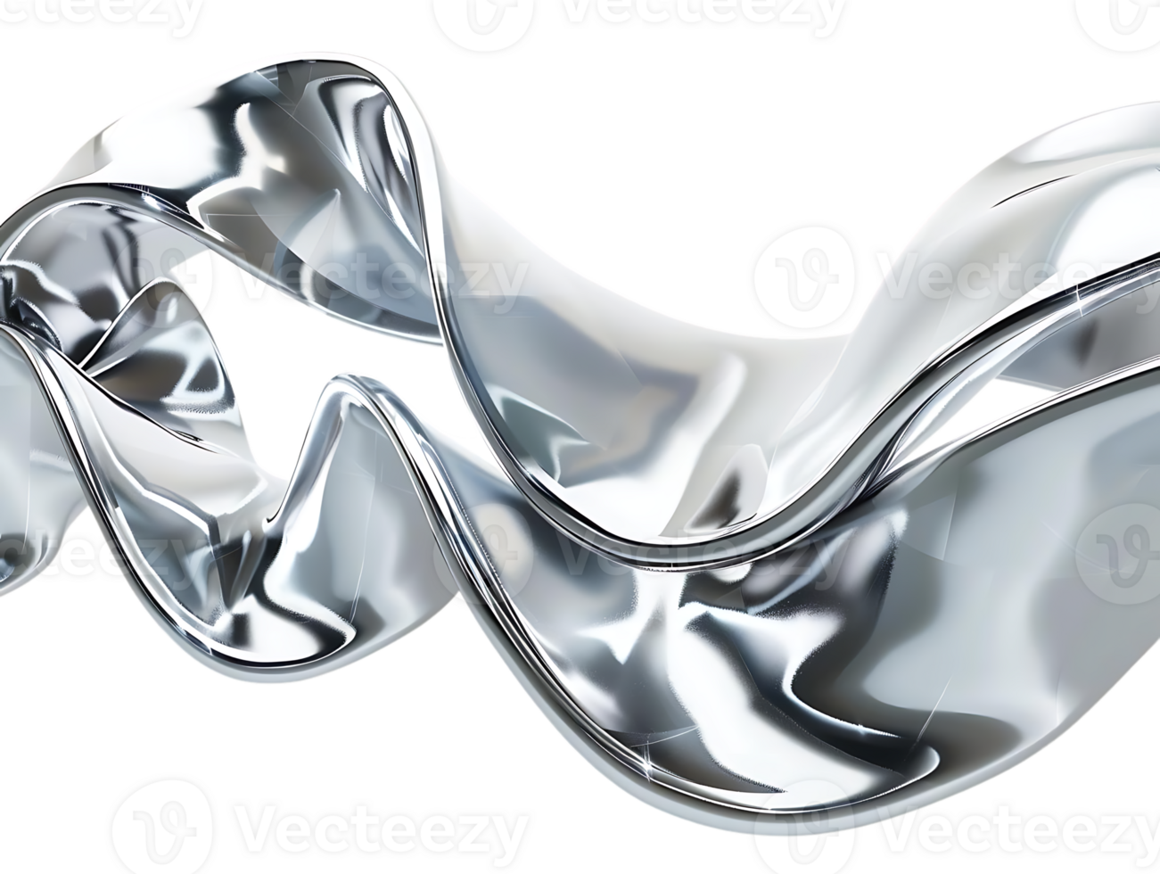 Abstract Shiny Silver Ribbon with a Transparent Background Creates a Stunning Visual Effect png